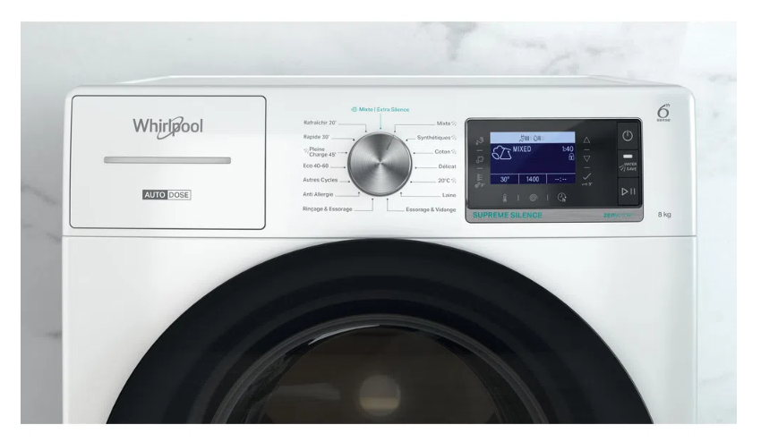 Lave-linge 8Kg WHIRLPOOL – W8W846WBFR