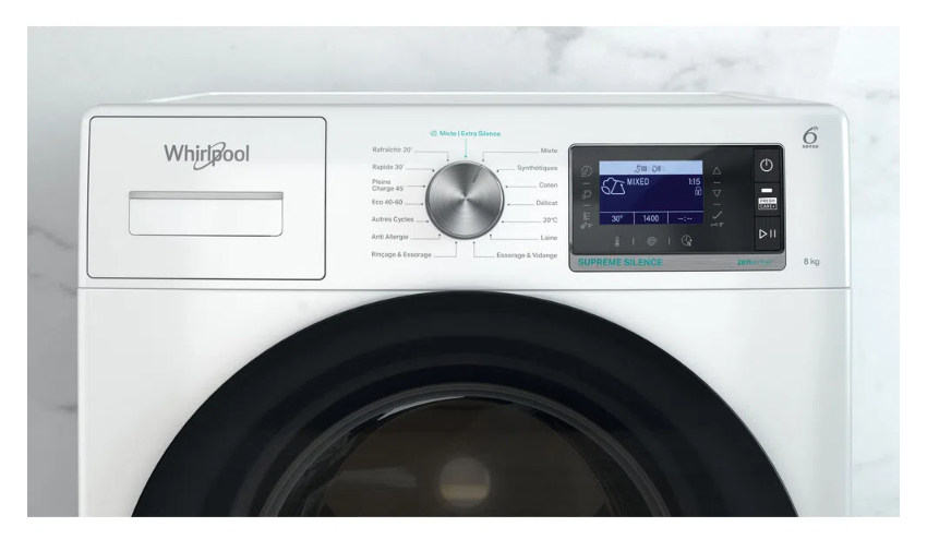 Lave-linge 8Kg WHIRLPOOL – W6W845WBFR
