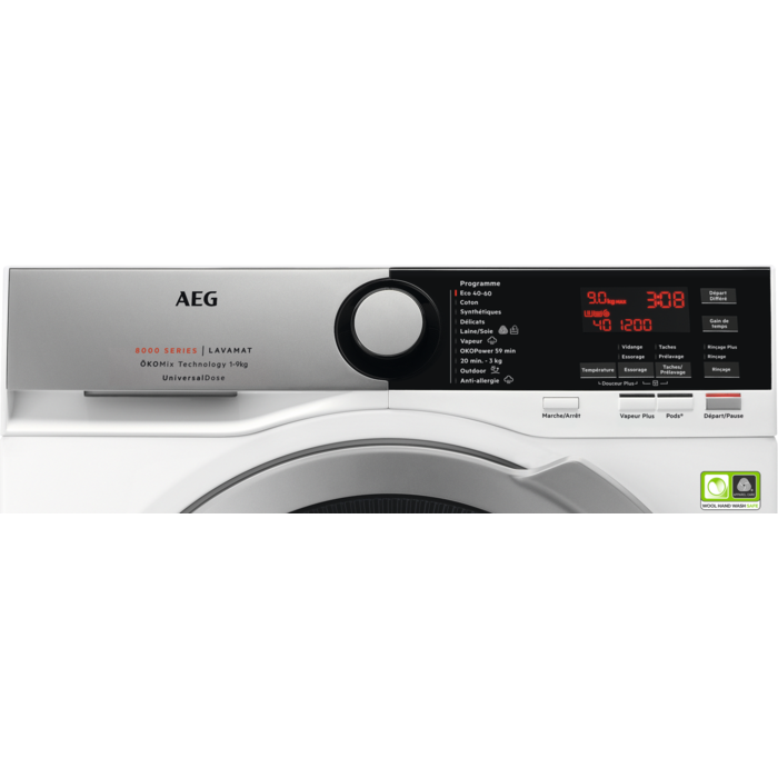 Lave-linge frontal 9Kg AEG - L8FER942X